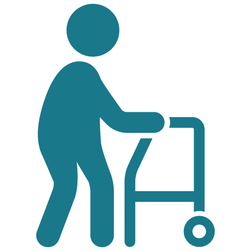 Icon of person with walking frame